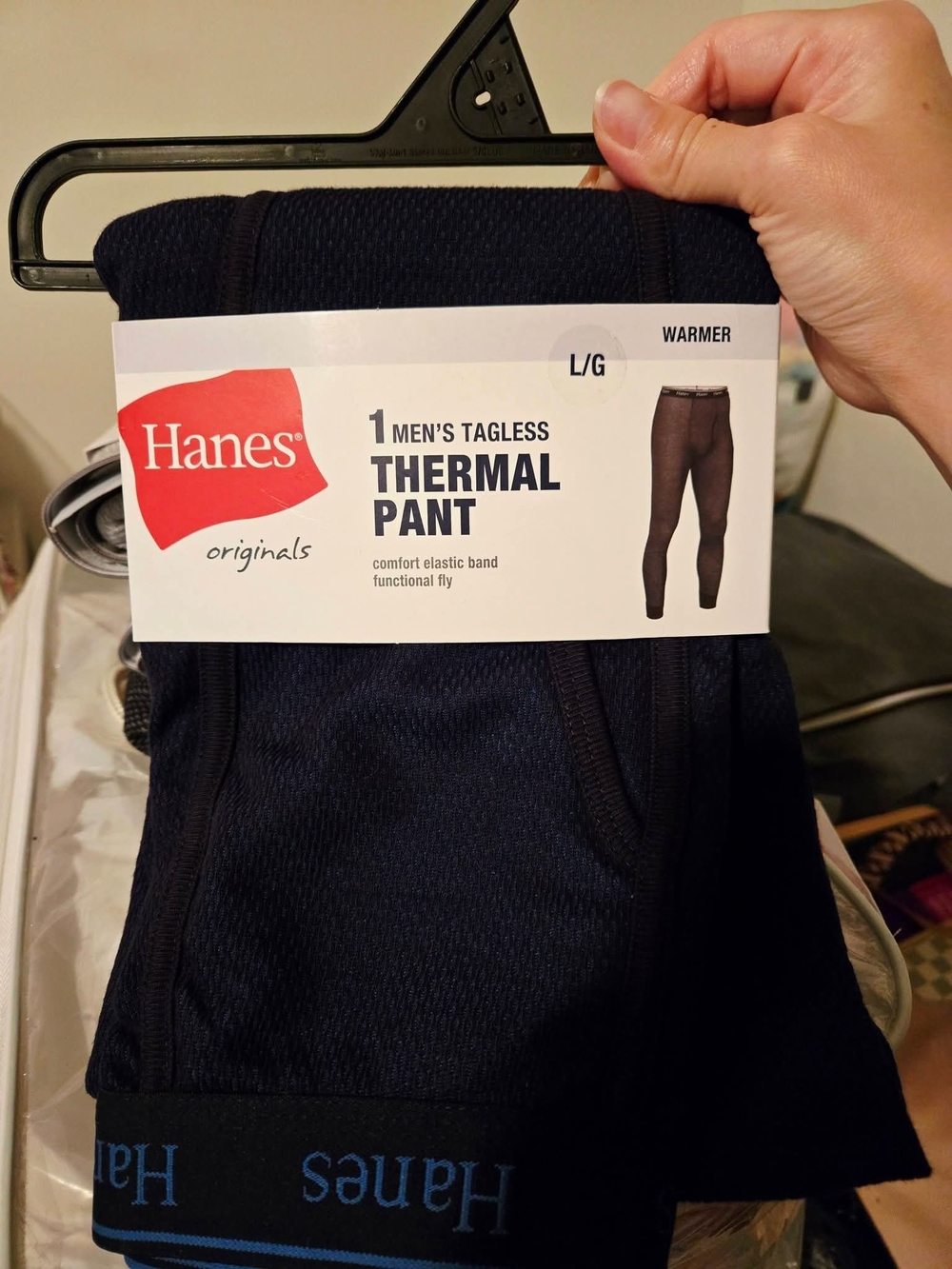 Hanes Men's Tagless Thermal Pant - Navy Blue